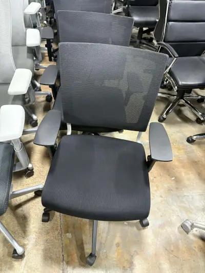 Black mesh back chairs at Peach State Office Furniture, Atlanta