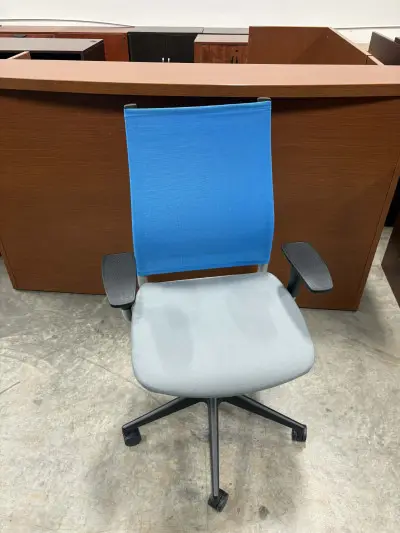 Sit On It Sit-On-It-Seating brand blue mesh back office chairs at Peach State Office Furniture, Atlanta