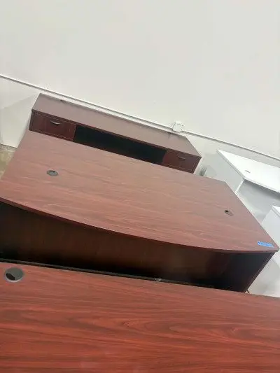 Bowfront and credenza set. 4 sets of deluxe drawers at Peach State Office Furniture, Atlanta