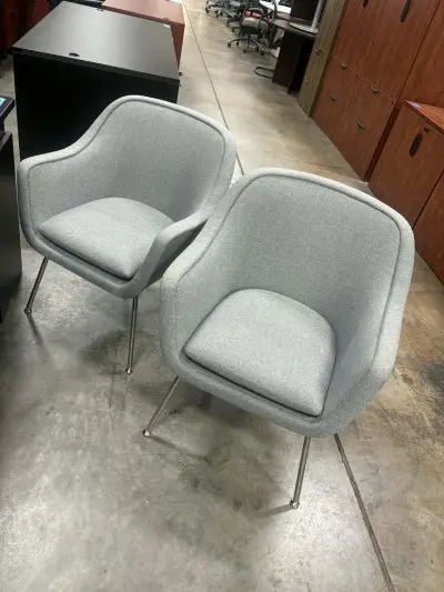 Grey club side chairs at Peach State Office Furniture, Atlanta
